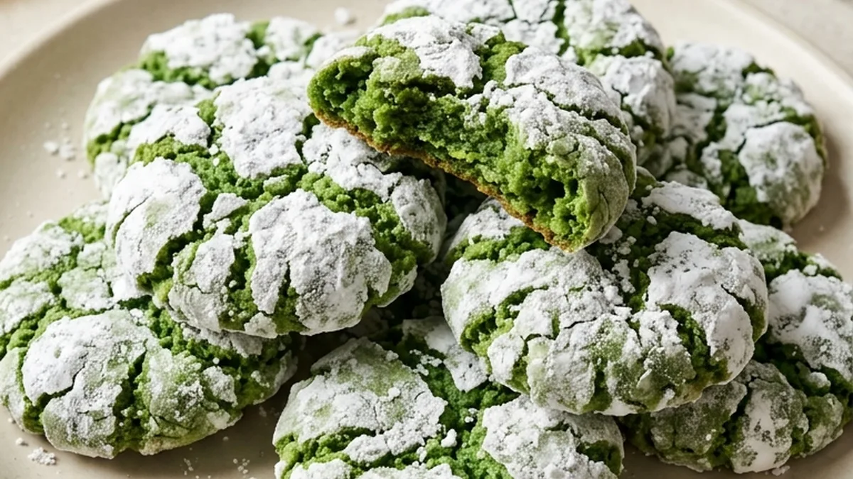 Grinch Crinkle Cookies finished recipe