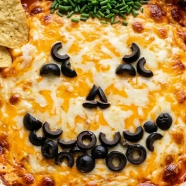 Halloween Buffalo Chicken Dip finished recipe