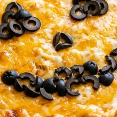 Halloween Buffalo Chicken Dip finished recipe
