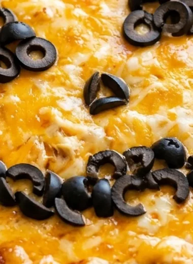 Halloween Buffalo Chicken Dip finished recipe