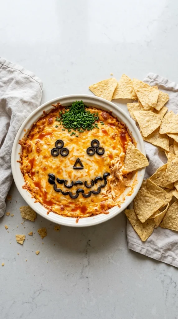 Halloween Buffalo Chicken Dip full finished recipe