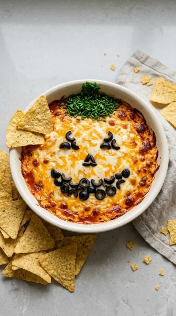Halloween Buffalo Chicken Dip full finished recipe