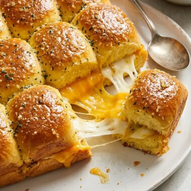 Hawaiian Roll Grilled Cheese with a Buttery Garlic Topping finished recipe