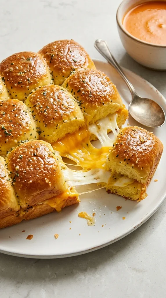 Hawaiian Roll Grilled Cheese with a Buttery Garlic Topping full finished recipe