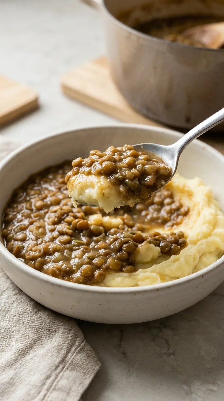 Hearty Lentil Stew on Creamy Mash featured image