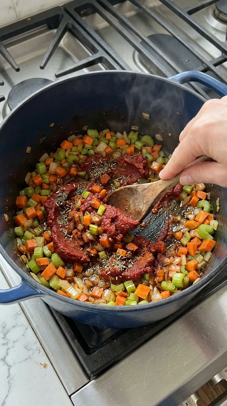 Hearty Lentil Stew on Creamy Mash step 8