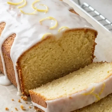 Lemon Glazed Loaf Cake finished recipe