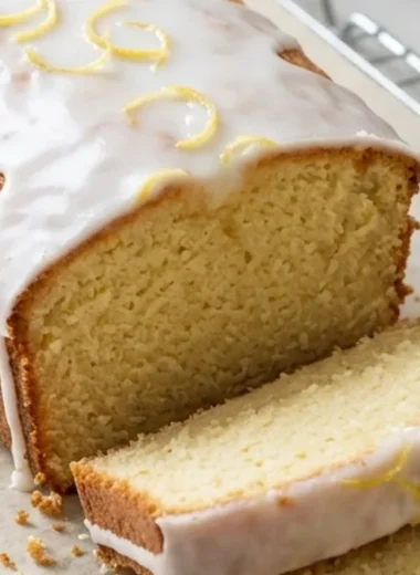 Lemon Glazed Loaf Cake finished recipe