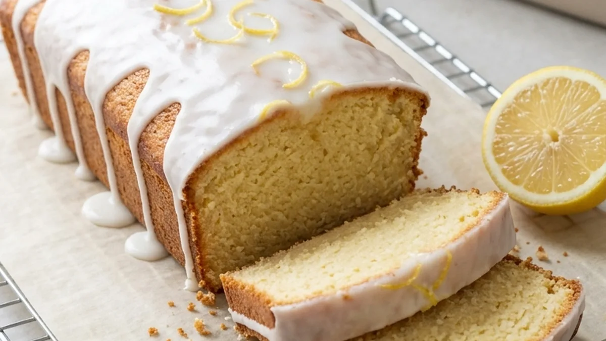 Lemon Glazed Loaf Cake finished recipe