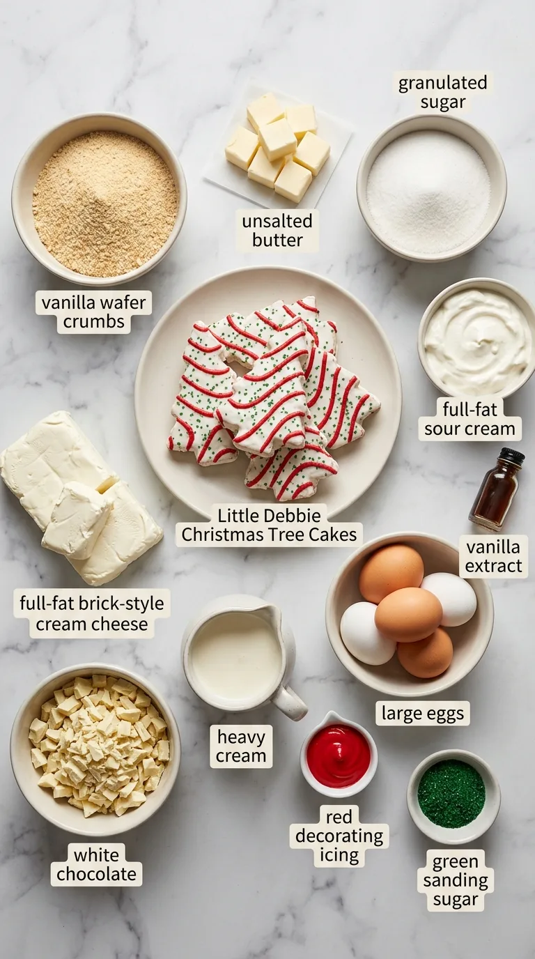 Little Debbie Christmas Tree Cheesecake ingredients