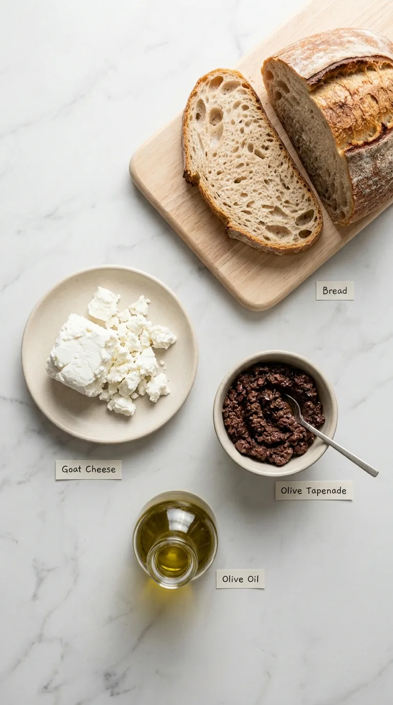 Delicious Olive Tapenade & Goat Cheese Sandwich ingredients