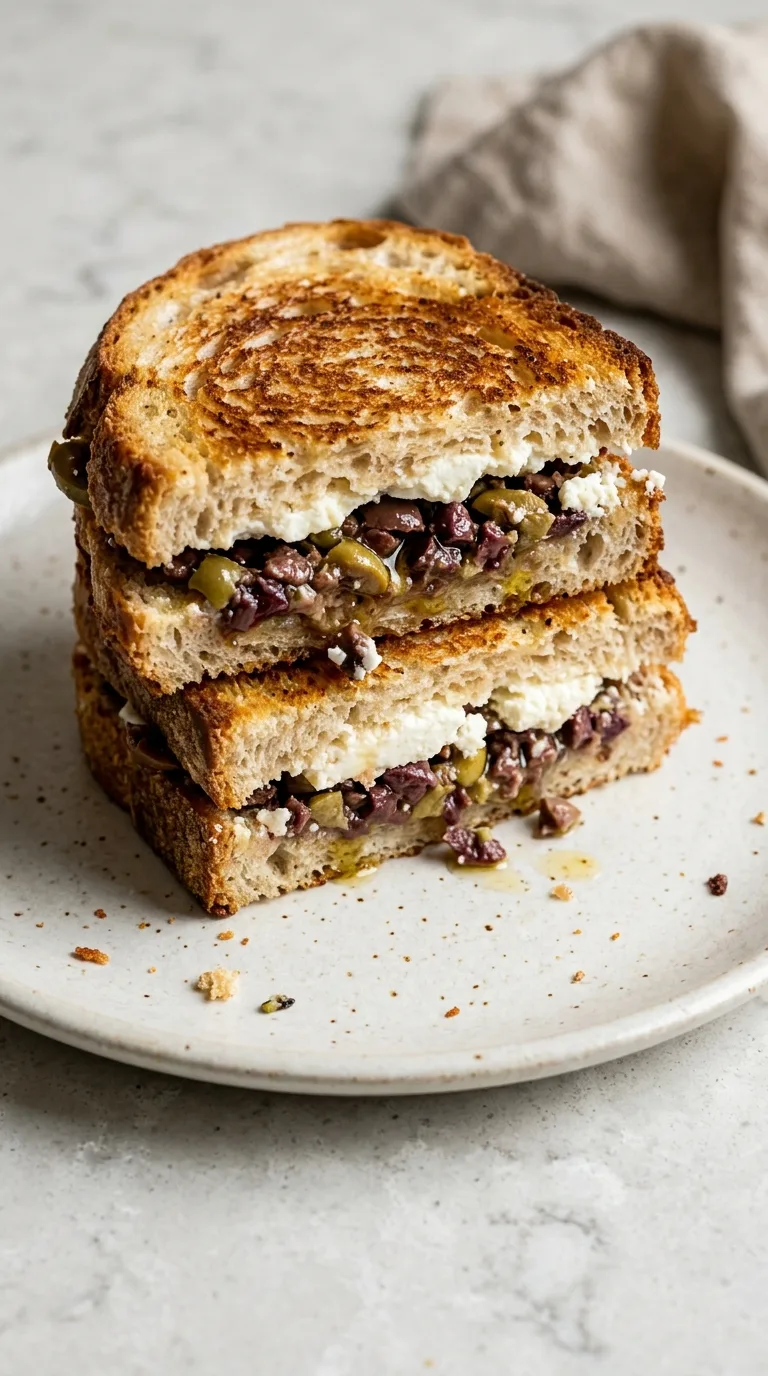 Delicious Olive Tapenade & Goat Cheese Sandwich final dish