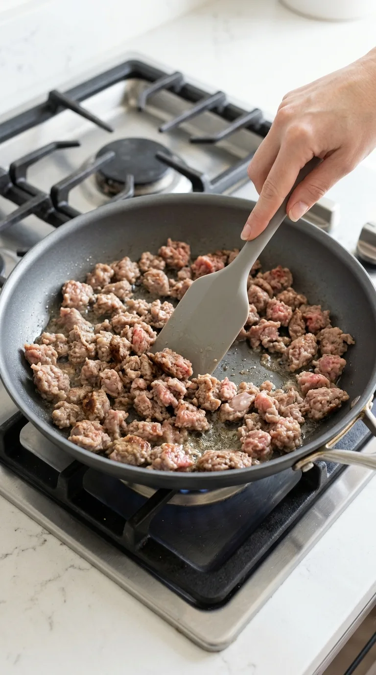 Overnight Sausage Pancake Breakfast Casserole step 1