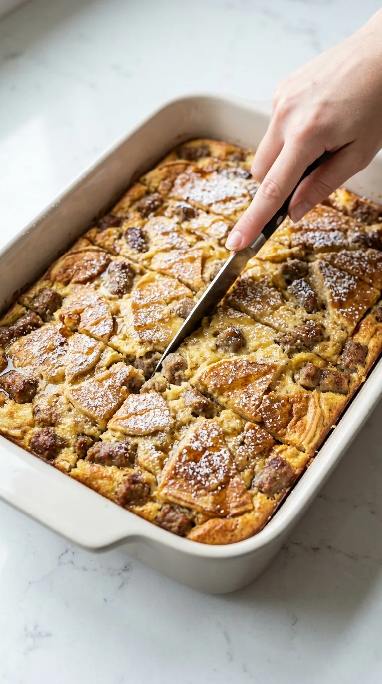 Overnight Sausage Pancake Breakfast Casserole step 17
