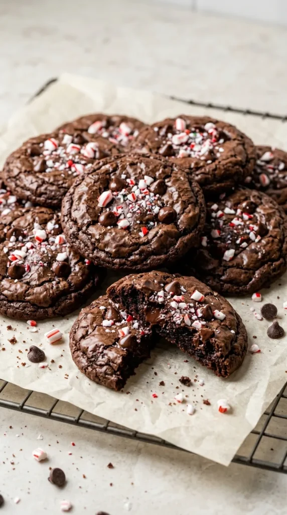 Peppermint Brownie Mix Cookies full finished recipe