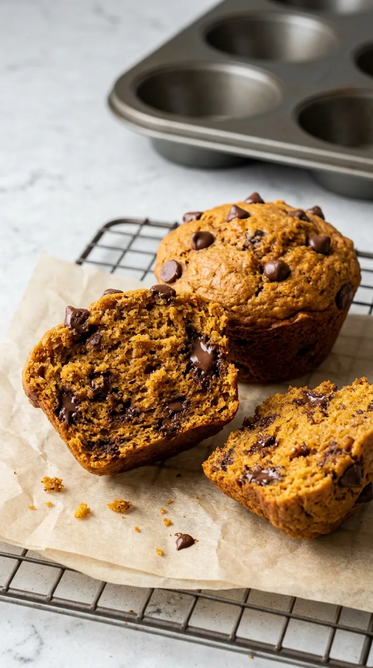 Pumpkin Chocolate Chip Muffins final dish
