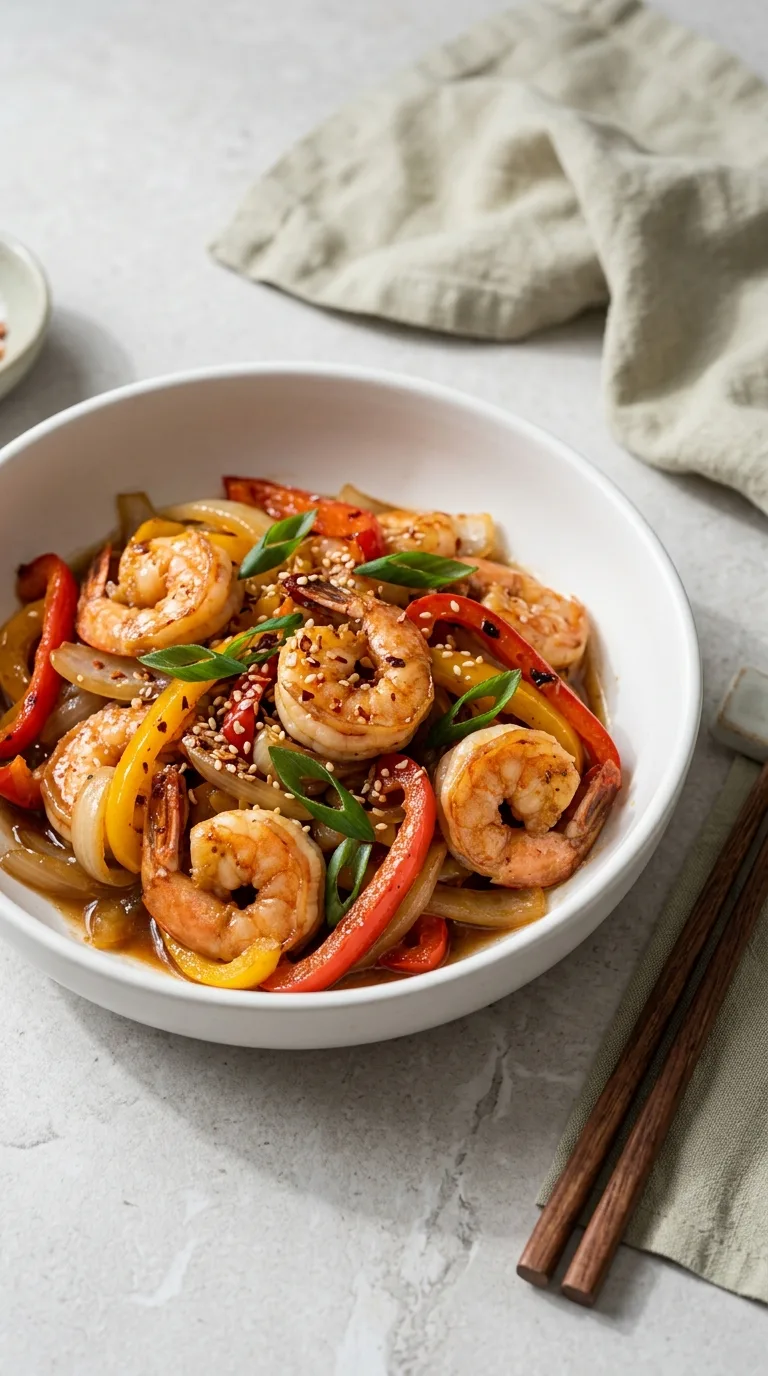 Quick and Easy Shrimp and Pepper Stir final dish