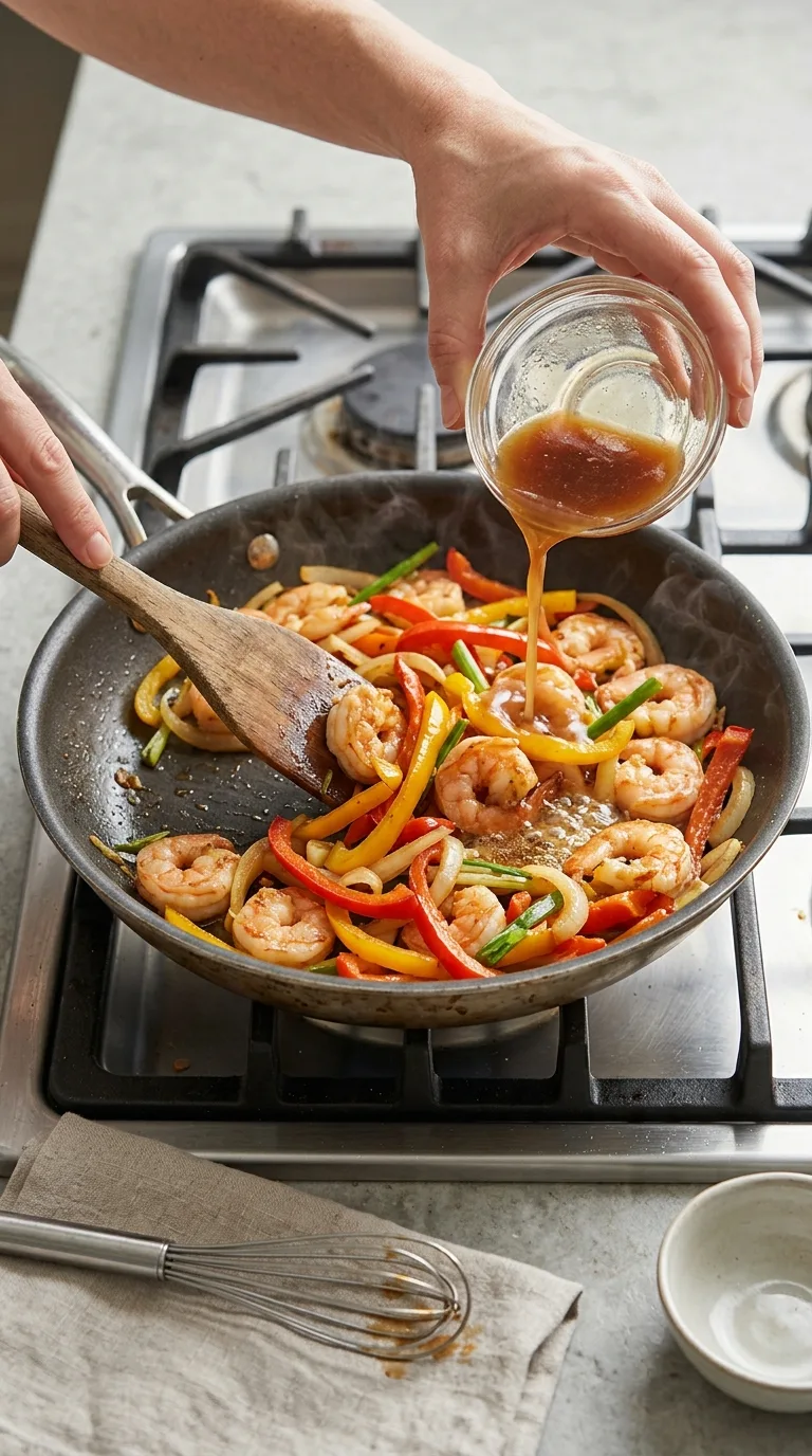 Quick and Easy Shrimp and Pepper Stir step 7
