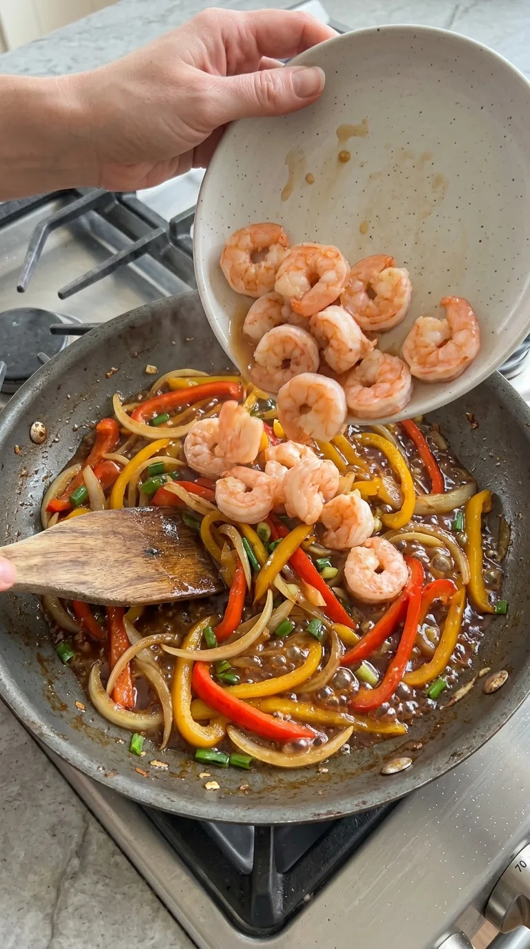 Quick and Easy Shrimp and Pepper Stir step 8