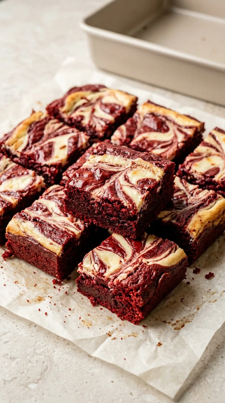 Red Velvet Brownies with Cream Cheese Swirl featured image