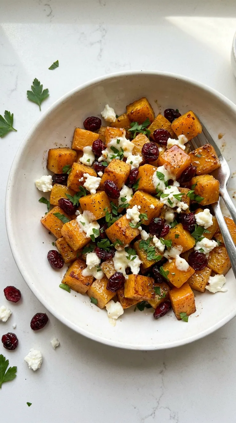 Roasted Butternut Squash with Cranberries & Feta introduction image