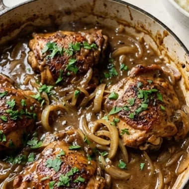 Smothered Chicken with Homemade Gravy finished recipe