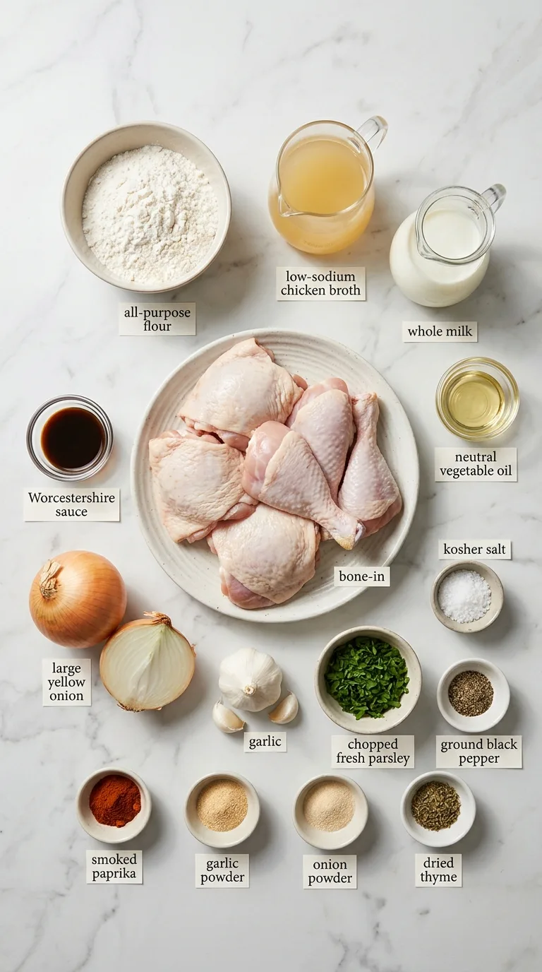 Smothered Chicken with Homemade Gravy ingredients
