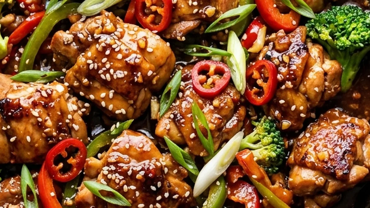 Spicy Hunan Chicken finished recipe