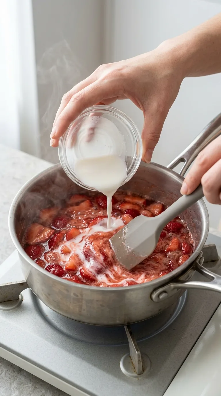 Strawberries and Cream Cheesecake step 17