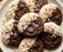 White Chocolate Dipped Peppermint Chocolate Cookies