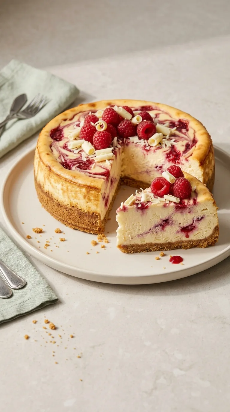 White Chocolate Raspberry Cheesecake featured image